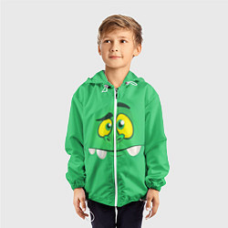 Ветровка с капюшоном детская Мультяшное лицо монстра, цвет: 3D-белый — фото 2