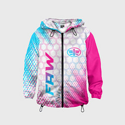 Ветровка с капюшоном детская FAW neon gradient style: надпись, символ, цвет: 3D-черный