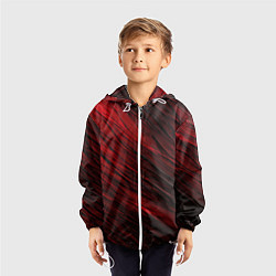 Ветровка с капюшоном детская Black red texture, цвет: 3D-белый — фото 2