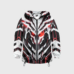 Ветровка с капюшоном детская Киберпанк скелет красный, цвет: 3D-черный