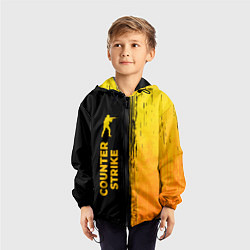 Ветровка с капюшоном детская Counter Strike - gold gradient: по-вертикали, цвет: 3D-черный — фото 2