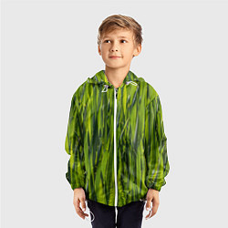 Ветровка с капюшоном детская Ландшафт зелень, цвет: 3D-белый — фото 2