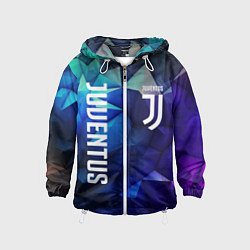 Ветровка с капюшоном детская Juventus logo blue, цвет: 3D-белый