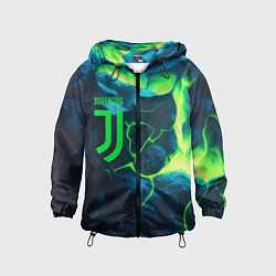 Детская ветровка Juventus green neon