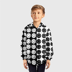 Ветровка с капюшоном детская Smiley black and white, цвет: 3D-черный — фото 2