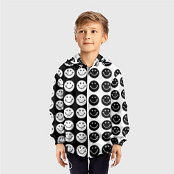 Ветровка с капюшоном детская Smiley black and white, цвет: 3D-белый — фото 2