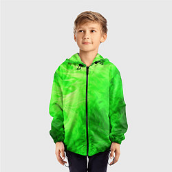 Ветровка с капюшоном детская Яркий зеленый фон, цвет: 3D-черный — фото 2