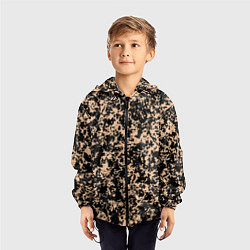 Ветровка с капюшоном детская Текстура пятнистый, цвет: 3D-черный — фото 2