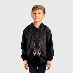 Ветровка с капюшоном детская Волк в кромешной темноте, цвет: 3D-черный — фото 2