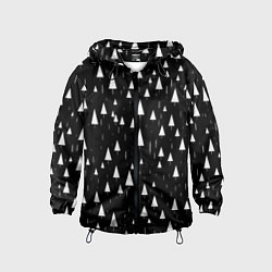 Ветровка с капюшоном детская Еловый лес ночью, цвет: 3D-черный