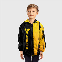 Ветровка с капюшоном детская Destiny - gold gradient: по-вертикали, цвет: 3D-черный — фото 2