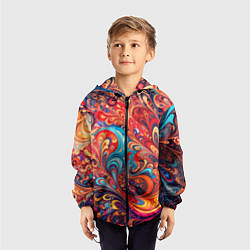 Ветровка с капюшоном детская Новая гжель, цвет: 3D-черный — фото 2