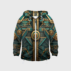 Ветровка с капюшоном детская Орнамент в египетском стиле, цвет: 3D-белый
