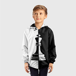 Ветровка с капюшоном детская Ферзь, цвет: 3D-черный — фото 2