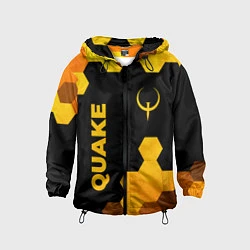 Ветровка с капюшоном детская Quake - gold gradient вертикально, цвет: 3D-черный