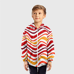 Ветровка с капюшоном детская Модные линии, цвет: 3D-белый — фото 2