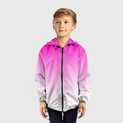 Ветровка с капюшоном детская Розово-белый градиент, цвет: 3D-черный — фото 2