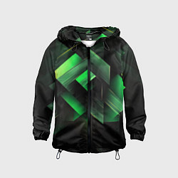 Детская ветровка Асимметричный узор зелени