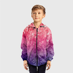 Ветровка с капюшоном детская Абстракция - сине-красные облака, цвет: 3D-черный — фото 2
