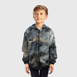 Ветровка с капюшоном детская Темно-серый мрамор, цвет: 3D-черный — фото 2
