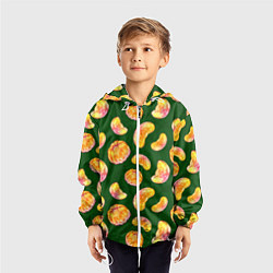 Ветровка с капюшоном детская Мандариновые дольки, цвет: 3D-белый — фото 2