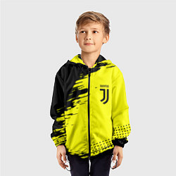 Ветровка с капюшоном детская Juventus спортивные краски, цвет: 3D-черный — фото 2