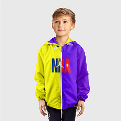 Ветровка с капюшоном детская NBA sport полосы, цвет: 3D-белый — фото 2