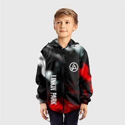 Ветровка с капюшоном детская Linkin park flame, цвет: 3D-черный — фото 2