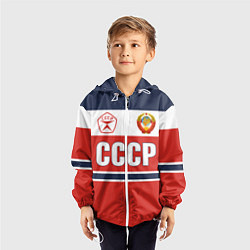 Ветровка с капюшоном детская Союз Советских Социалистических Республик - СССР, цвет: 3D-белый — фото 2