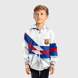 Ветровка с капюшоном детская Barcelona geometry sports, цвет: 3D-белый — фото 2