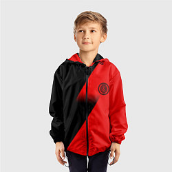 Ветровка с капюшоном детская Inter geometry red sport, цвет: 3D-черный — фото 2