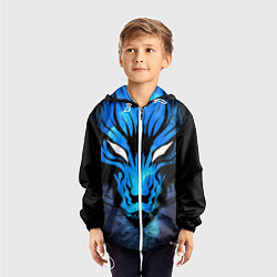 Ветровка с капюшоном детская Genshin Impact - Волк Севера, цвет: 3D-белый — фото 2