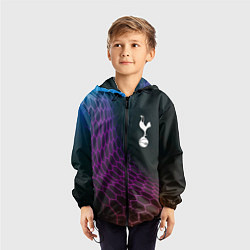Ветровка с капюшоном детская Tottenham футбольная сетка, цвет: 3D-черный — фото 2