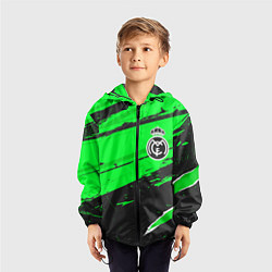 Ветровка с капюшоном детская Real Madrid sport green, цвет: 3D-черный — фото 2