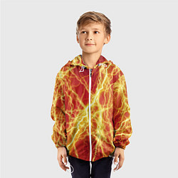 Ветровка с капюшоном детская Lightning strikes, цвет: 3D-белый — фото 2