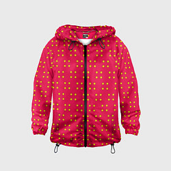 Ветровка с капюшоном детская Паттерн желтые точки, цвет: 3D-черный