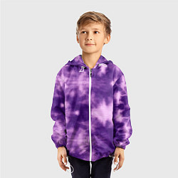 Ветровка с капюшоном детская Фиолетовый тайдай, цвет: 3D-белый — фото 2