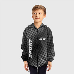 Ветровка с капюшоном детская Chevrolet sport carbon, цвет: 3D-черный — фото 2