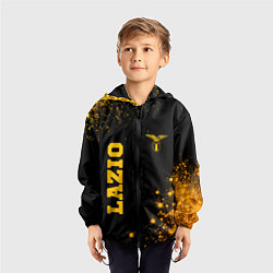 Ветровка с капюшоном детская Lazio - gold gradient вертикально, цвет: 3D-черный — фото 2