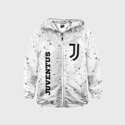 Ветровка с капюшоном детская Juventus sport на светлом фоне вертикально, цвет: 3D-белый