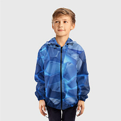 Ветровка с капюшоном детская Синие ледяные плиты с разломом, цвет: 3D-черный — фото 2