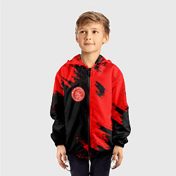 Ветровка с капюшоном детская Ajax sport color red, цвет: 3D-черный — фото 2