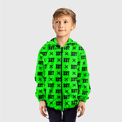 Ветровка с капюшоном детская BBT logo green steel, цвет: 3D-черный — фото 2