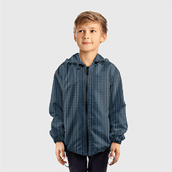 Ветровка с капюшоном детская Чёрно-синий полосы в горошек, цвет: 3D-черный — фото 2