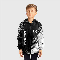 Ветровка с капюшоном детская Мазда: следы от шин, цвет: 3D-черный — фото 2
