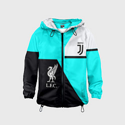 Ветровка с капюшоном детская Juventus x Liverpool geometry, цвет: 3D-черный