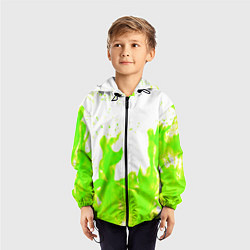Ветровка с капюшоном детская Кислотный огонь, цвет: 3D-черный — фото 2