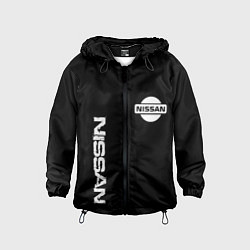 Ветровка с капюшоном детская Nissan logo white auto, цвет: 3D-черный