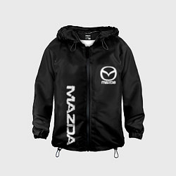 Ветровка с капюшоном детская Mazda white logo, цвет: 3D-черный