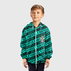 Ветровка с капюшоном детская Juventus pattern logo steel, цвет: 3D-белый — фото 2